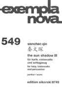 The Sun Shadow III Harp, Violoncello, and Percussion