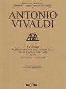 Concerto Rv 575 for 2 Violins, 2 Celli, Strings and Basso Continuo<br><br>Score