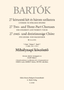 Mihalynapi Koszonto (Michaelmas Greeting) for Upper Voices<br><br>From 27 Two- and Three- Part Choruses