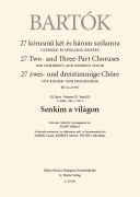 Senkim a Vilagon (I've No One in the World) for Upper Voices<br><br>From 27 Two- and Three- Part Choruses