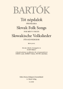 Tót Népdalok (Slovak Folk Songs) for Men's Voices, BB78 (1917) from Bartok's Complete Choral Works