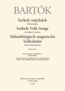 Székely Folk Songs for Men's Voices, BB106 (1932) from Bartok's Complete Choral Work