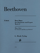3 Duos for Clarinet and Bassoon WoO 27 Score and Parts