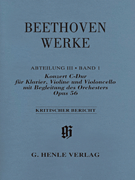 Concerto in C Major Op. 56 for Piano, Violin, Cello and Orchestra (Triple Concerto) Beethoven Complete Edition Critical Report for Series 3, Vol. 1<br><br>Paperbound