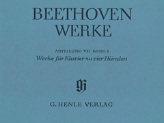 Works for Piano Four-Hands Beethoven Complete Edition, Abteilung VII, Vol. 1<br><br>Paperbound