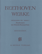 Cadenzas in the Piano Concertos Beethoven Complete Edition, Abteilung VII, Vol. 7<br><br>Paperbound