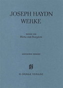 Works with Barytoneseries Haydn Complete Edition, Series XIII<br><br>Paperbound Score