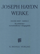 TextbÜcher Verschollener Singspiele Haydn Complete Edition, Series XXIV, Vol. 2<br><br>Paperbound Score